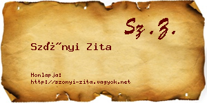 Szőnyi Zita névjegykártya